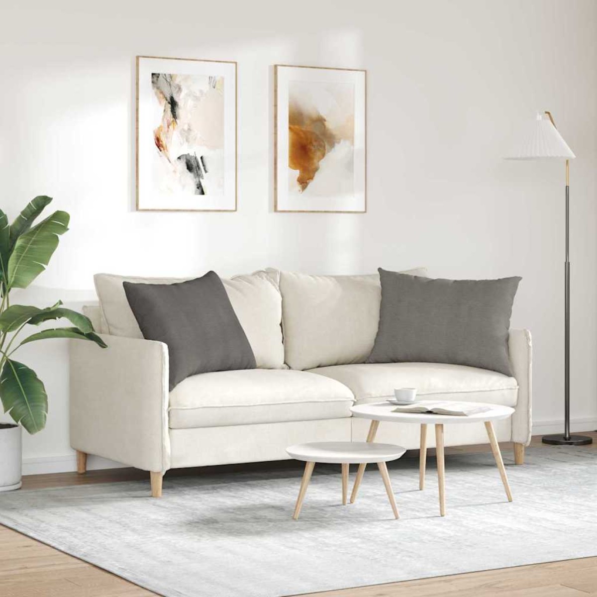 vidaXL Μαξιλάρι Καναπέ 2 pcs Ανοιχτό γκρι 70 x 50 cm