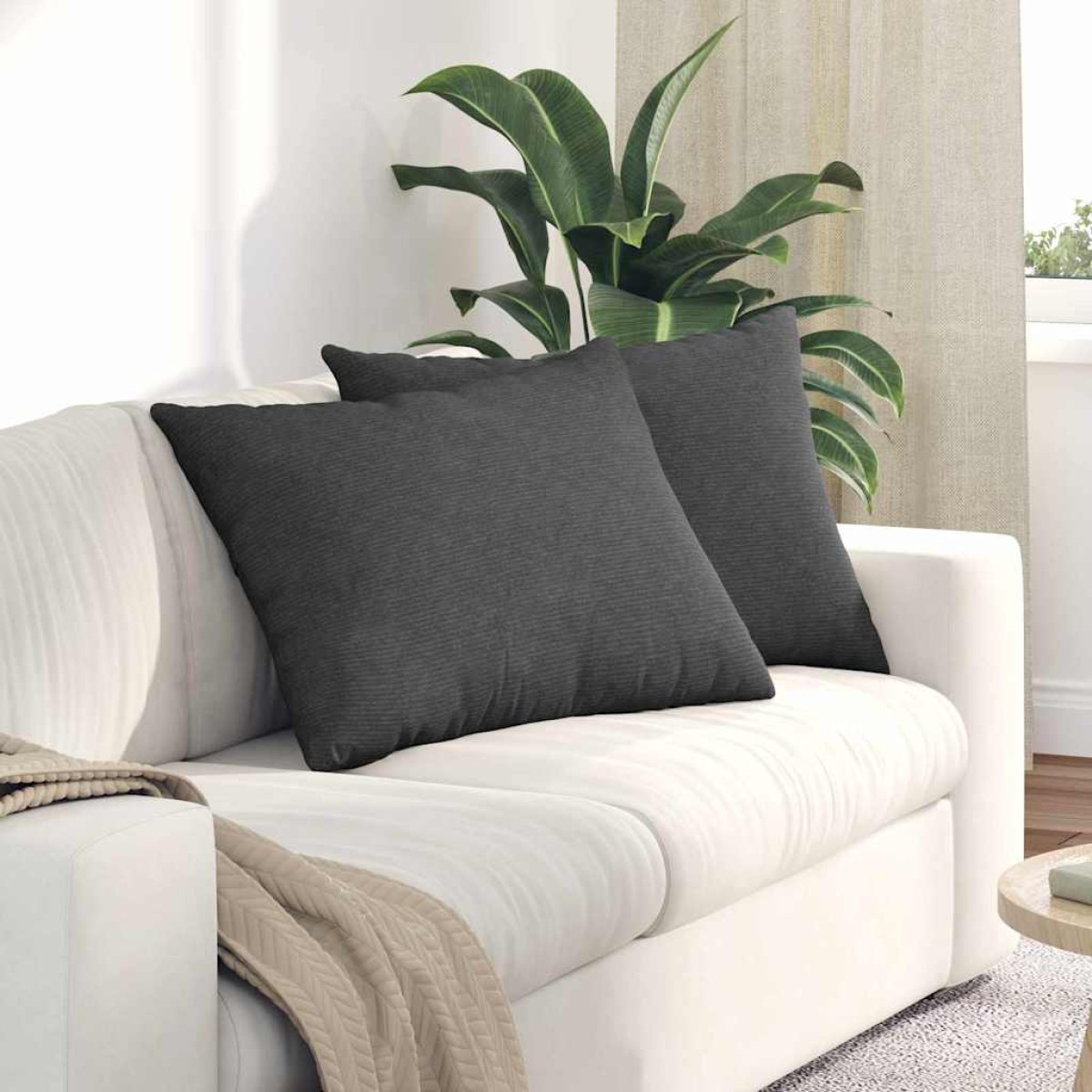 vidaXL Μαξιλάρι Καναπέ 2 pcs Σκούρο Γκρι 70 x 50 cm