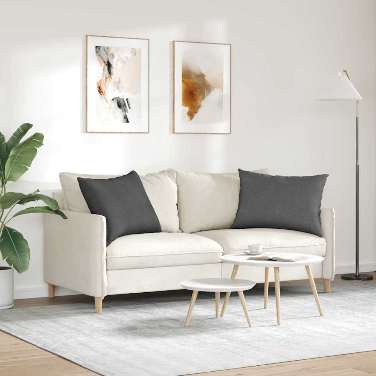 vidaXL Μαξιλάρι Καναπέ 2 pcs Σκούρο Γκρι 70 x 50 cm