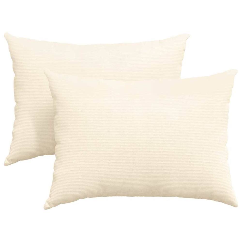vidaXL Μαξιλάρι Καναπέ 2 pcs Κρεμ 70 x 50 cm Υφασμάτινο Κορντουρά