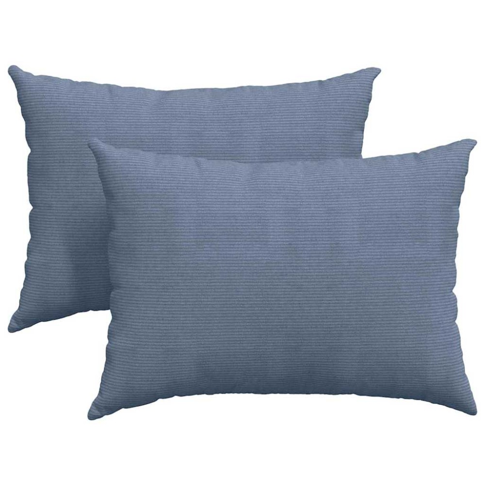 vidaXL Μαξιλάρι Καναπέ 2 pcs Μπλε 70 x 50 cm Υφασμάτινο Κορντουρά