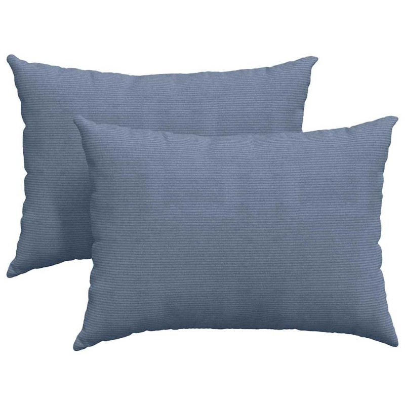 vidaXL Μαξιλάρι Καναπέ 2 pcs Μπλε 70 x 50 cm Υφασμάτινο Κορντουρά