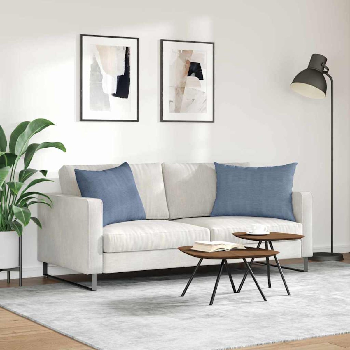 vidaXL Μαξιλάρι Καναπέ 2 pcs Μπλε 70 x 50 cm Υφασμάτινο Κορντουρά