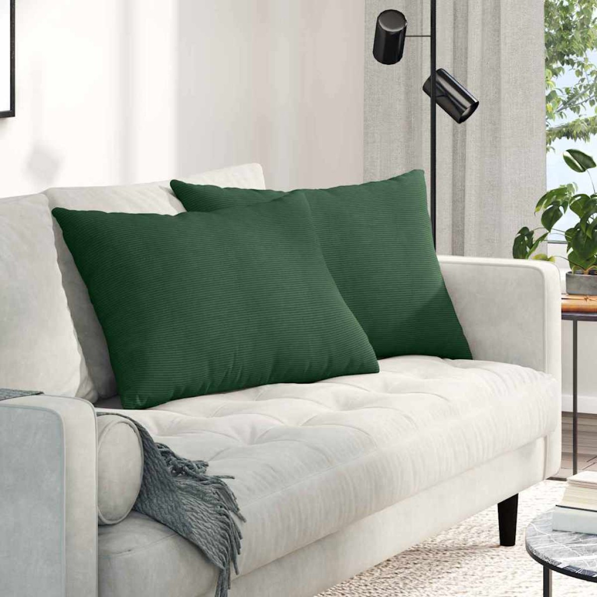 vidaXL Μαξιλάρι Καναπέ 2 pcs Σκούρο Πράσινο 70 x 50 cm