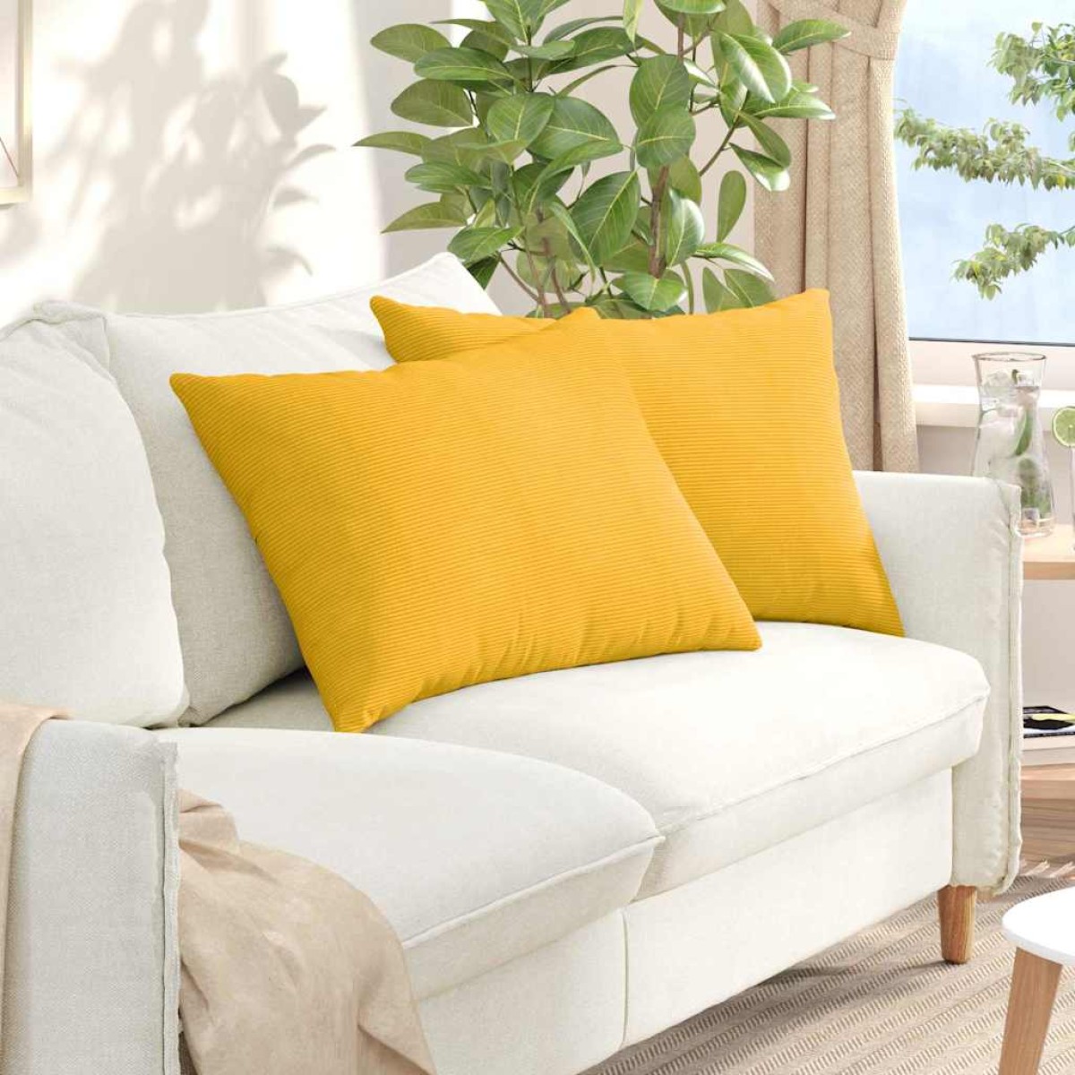 vidaXL Μαξιλάρι Καναπέ 2 pcs Απαλό Κίτρινο 70 x 50 cm