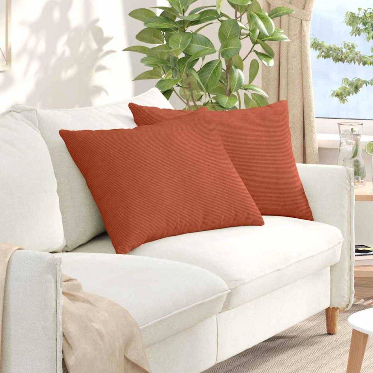 vidaXL Μαξιλάρι Καναπέ 2 pcs Κόκκινο Πορτοκαλί 70 x 50 cm