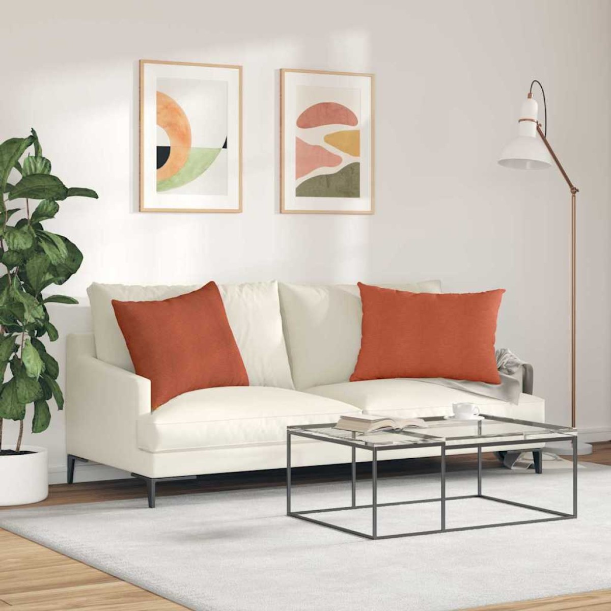 vidaXL Μαξιλάρι Καναπέ 2 pcs Κόκκινο Πορτοκαλί 70 x 50 cm