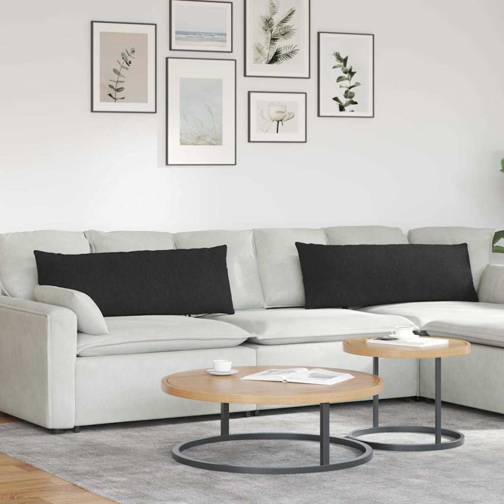 vidaXL Μαξιλάρι Καναπέ 2 τμχ. ύφασμα Μαύρο 120 x 40 cm
