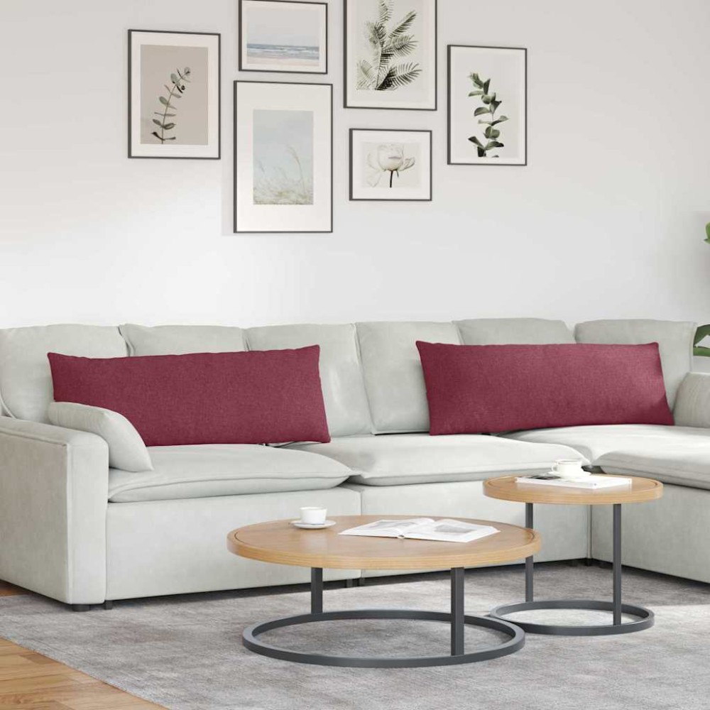 vidaXL Μαξιλάρι Καναπέ 2 τμχ. ύφασμα Κόκκινο 120 x 40 cm