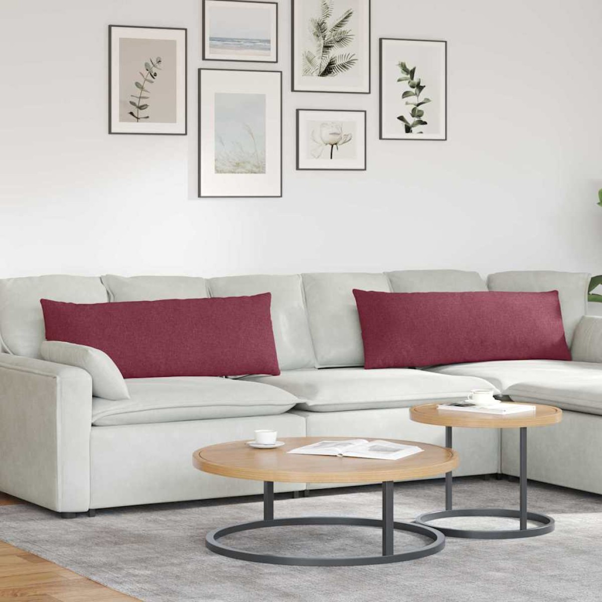 vidaXL Μαξιλάρι Καναπέ 2 τμχ. ύφασμα Κόκκινο 120 x 40 cm