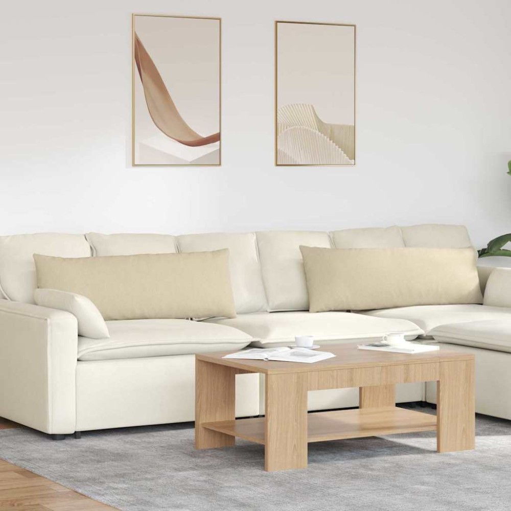 vidaXL Μαξιλάρι Καναπέ 2 τμχ. ύφασμα Κρεμ 120 x 40 cm