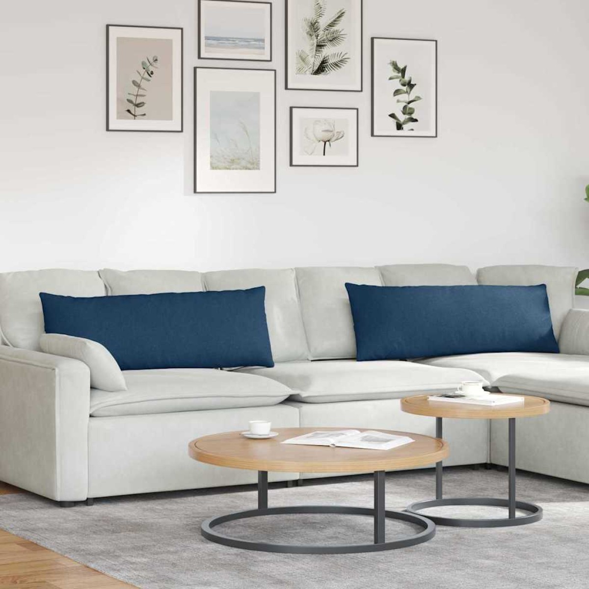vidaXL Μαξιλάρι Καναπέ 2 τμχ. ύφασμα Μπλε 120 x 40 cm
