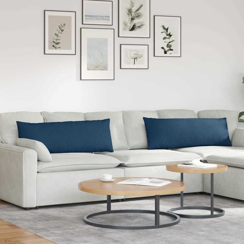 vidaXL Μαξιλάρι Καναπέ 2 τμχ. ύφασμα Μπλε 120 x 40 cm