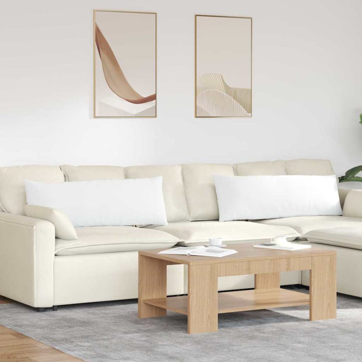 vidaXL Μαξιλάρι Καναπέ 2 τμχ. ύφασμα Λευκό 120 x 40 cm