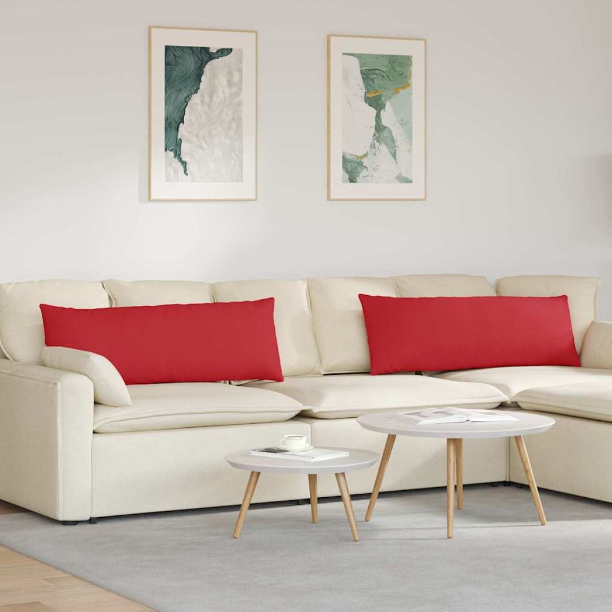 vidaXL Μαξιλάρι Καναπέ 2 τμχ. ύφασμα Κόκκινο 120 x 40 cm
