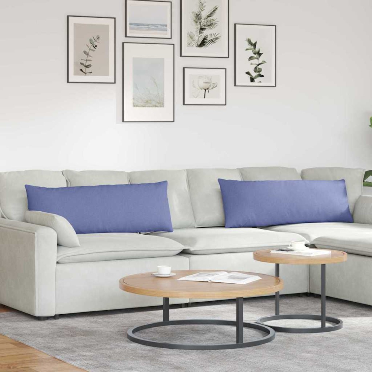 vidaXL Μαξιλάρι Καναπέ 2 τμχ. ύφασμα Μπλε τζην 120 x 40 cm