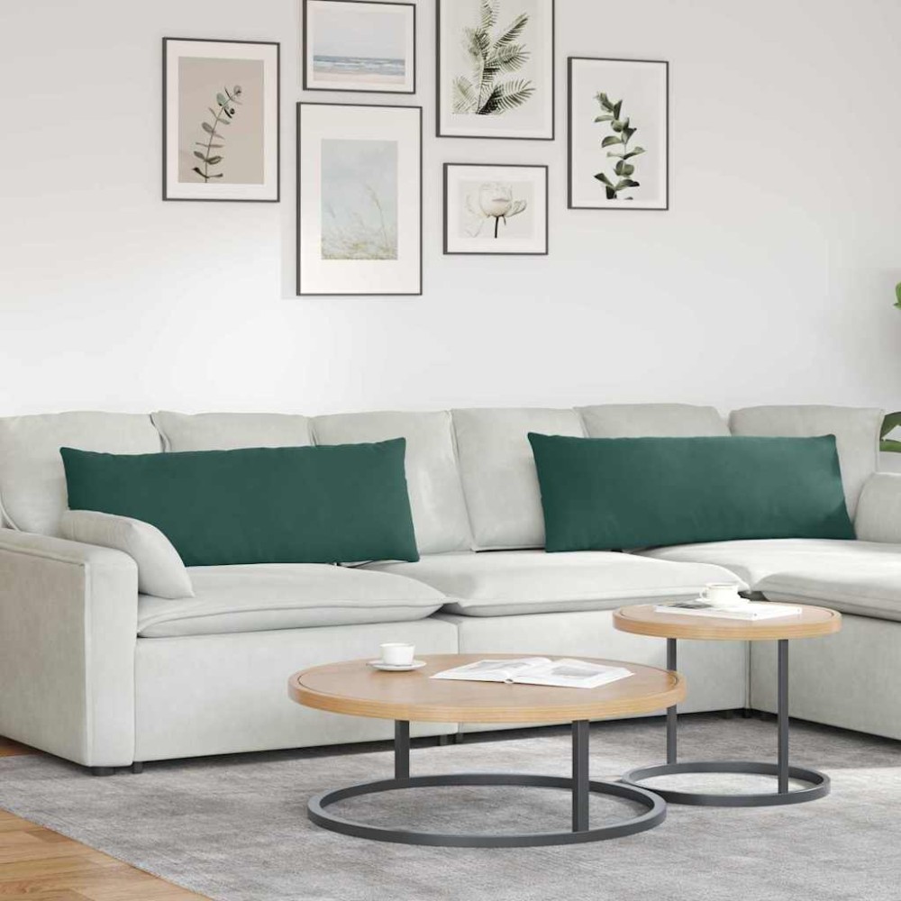vidaXL Μαξιλάρι Καναπέ 2 pcs Σκούρο Πράσινο 120 x 40 cm