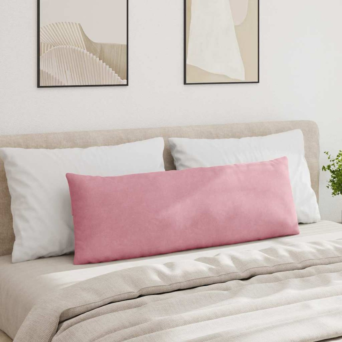 vidaXL Μαξιλάρι Καναπέ 2 pcs Ροζ 120 x 40 cm Υφασμάτινο Κορντουρά