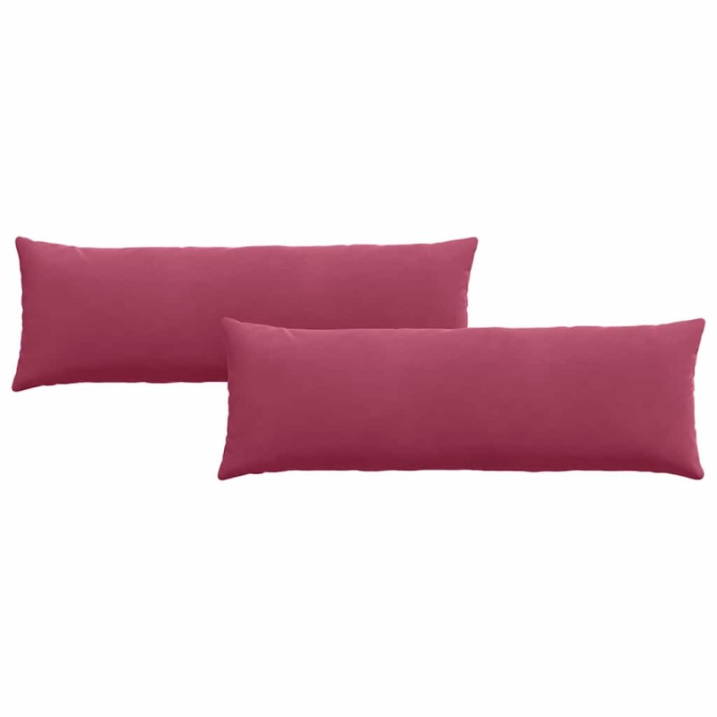vidaXL Μαξιλάρι Καναπέ 2 pcs Κόκκινο 120 x 40 cm Υφασμάτινο Κορντουρά