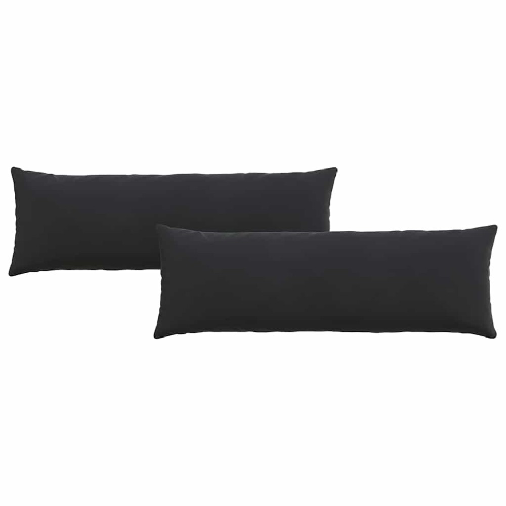 vidaXL Μαξιλάρι Καναπέ 2 pcs Μαύρο 120 x 40 cm Υφασμάτινο Κορντουρά