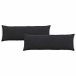 vidaXL Μαξιλάρι Καναπέ 2 pcs Μαύρο 120 x 40 cm Υφασμάτινο Κορντουρά