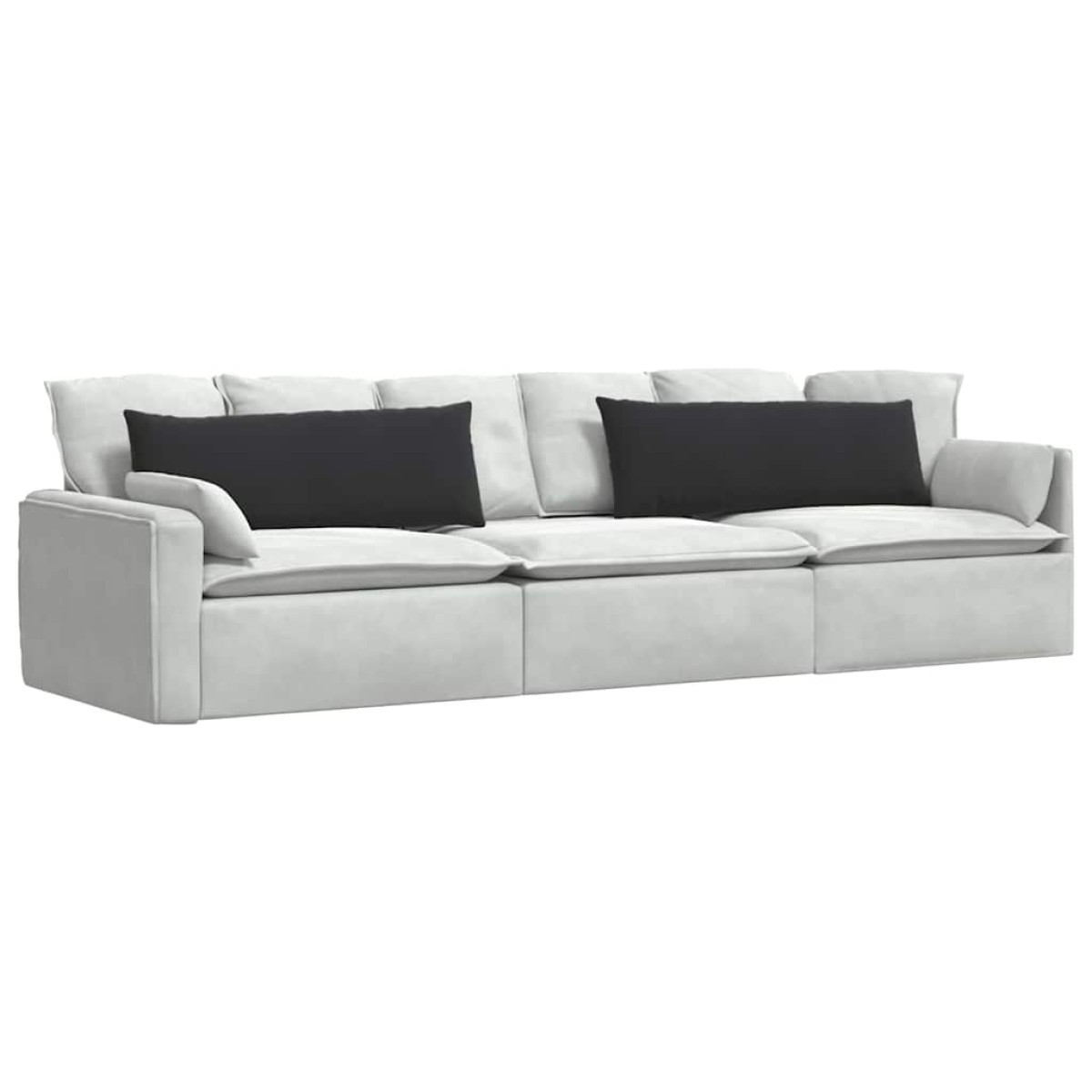 vidaXL Μαξιλάρι Καναπέ 2 pcs Μαύρο 120 x 40 cm Υφασμάτινο Κορντουρά