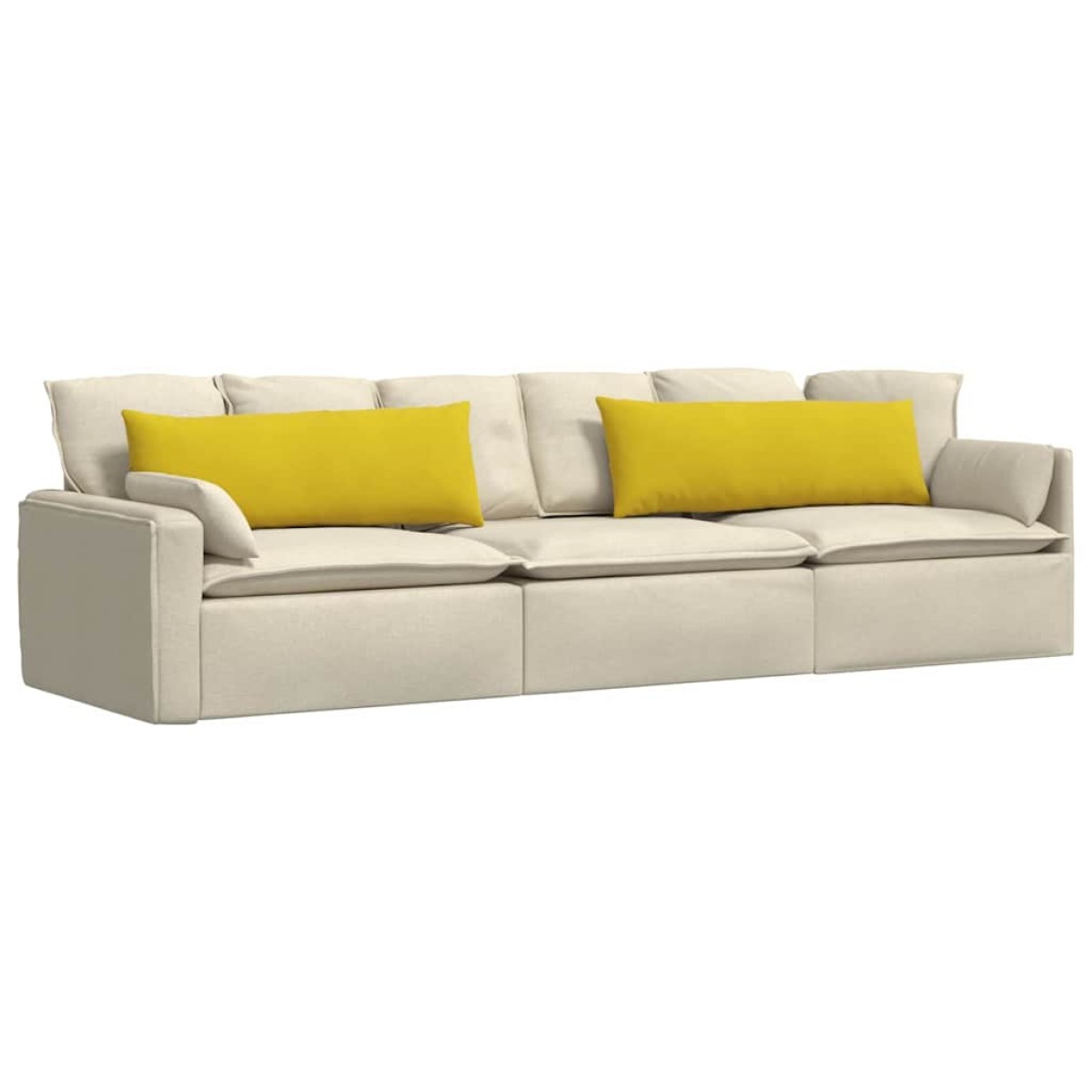 vidaXL Μαξιλάρι Καναπέ 2 pcs Κίτρινο 120 x 40 cm Υφασμάτινο Κορντουρά