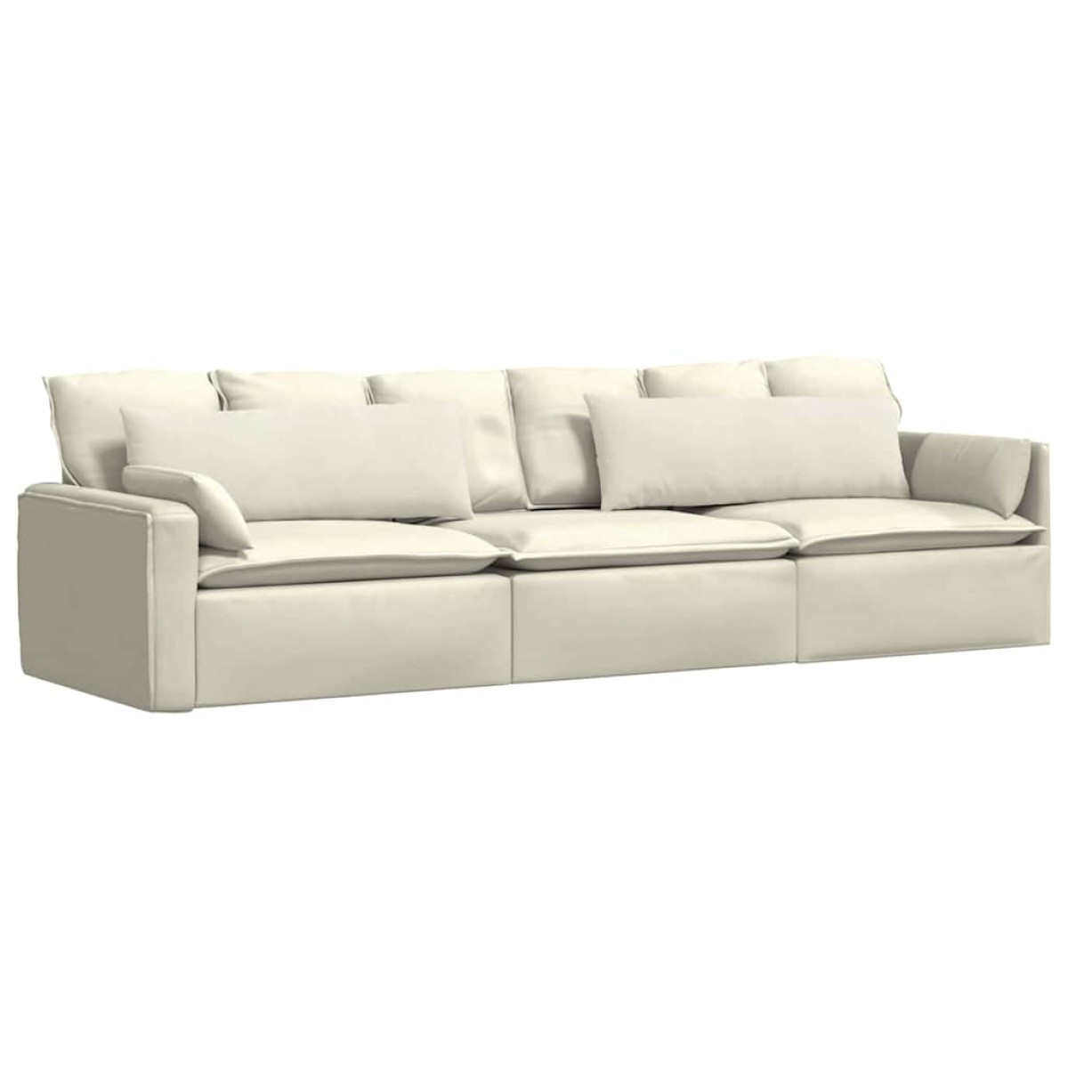 vidaXL Μαξιλάρι Καναπέ 2 pcs Κρεμ 120 x 40 cm Υφασμάτινο Κορντουρά