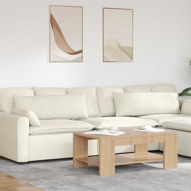 vidaXL Μαξιλάρι Καναπέ 2 pcs Κρεμ 120 x 40 cm Υφασμάτινο Κορντουρά