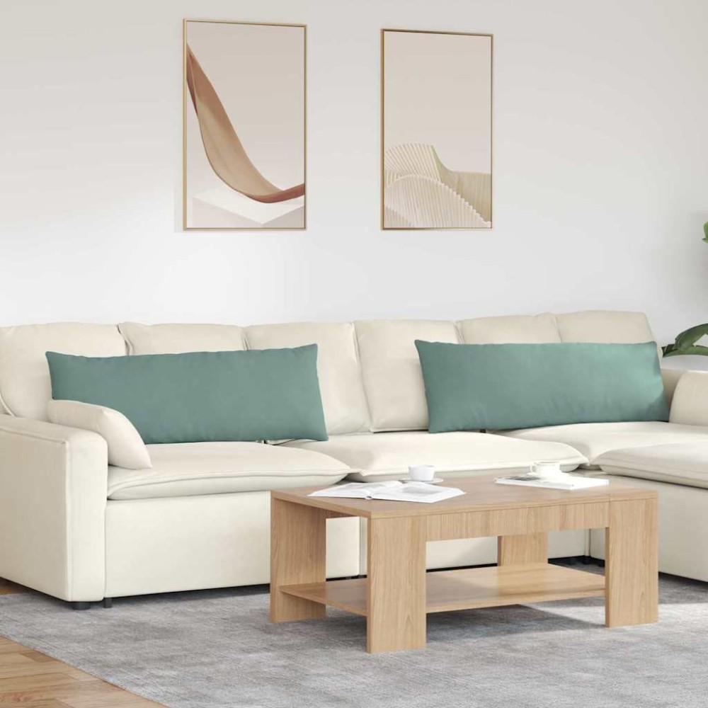 vidaXL Μαξιλάρι Καναπέ 2 pcs Θαλασσί 120 x 40 cm Υφασμάτινο Κορντουρά