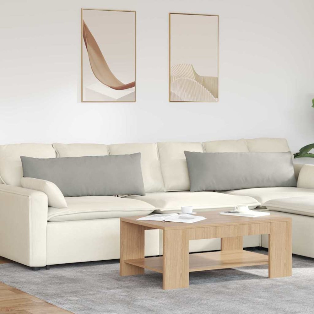 vidaXL Μαξιλάρι Καναπέ 2 pcs Ανοιχτό γκρι 120 x 40 cm ύφασμα