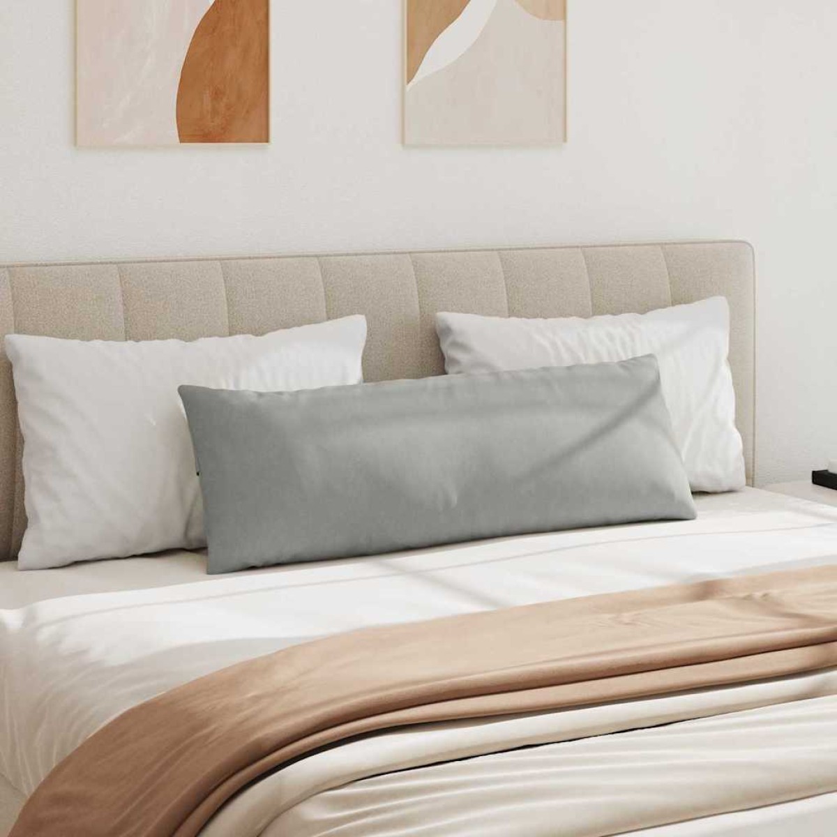 vidaXL Μαξιλάρι Καναπέ 2 pcs Ανοιχτό γκρι 120 x 40 cm ύφασμα