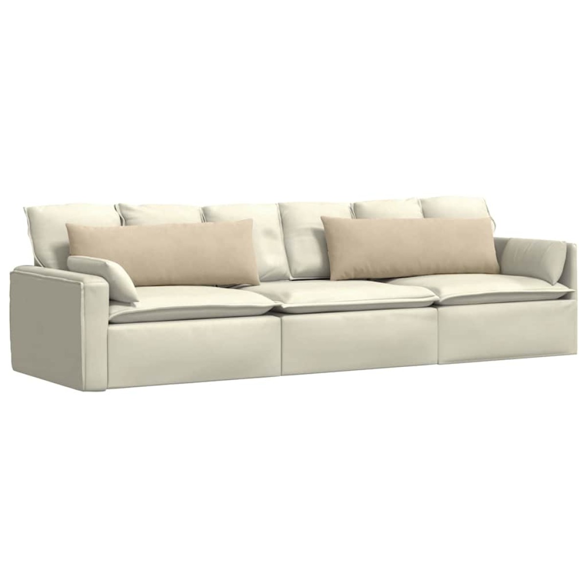 vidaXL Μαξιλάρι Καναπέ 2 pcs Κρεμ 120 x 40 cm ύφασμα