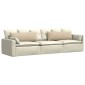 vidaXL Μαξιλάρι Καναπέ 2 pcs Κρεμ 120 x 40 cm ύφασμα