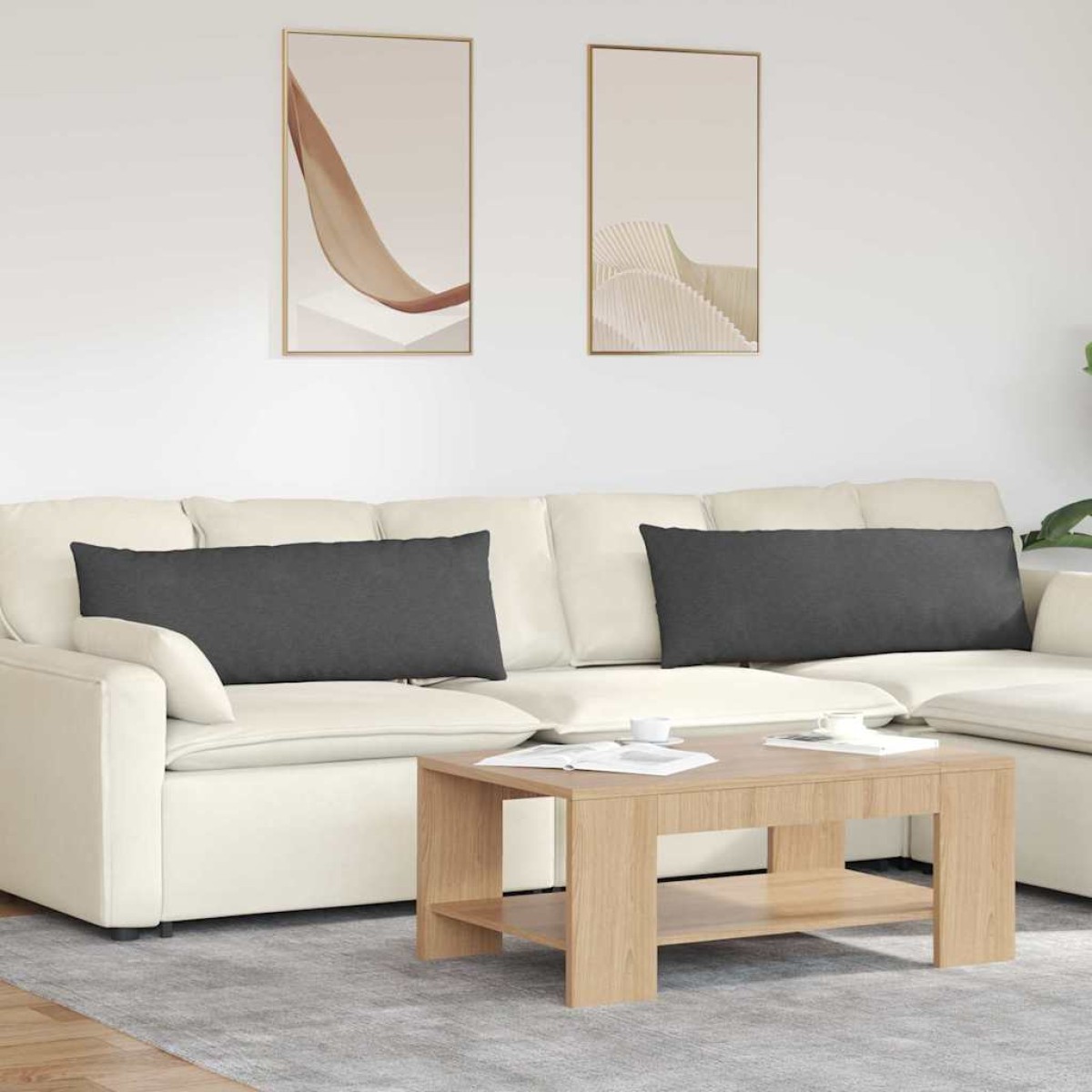 vidaXL Μαξιλάρι Καναπέ 2 pcs Σκούρο Γκρι 120 x 40 cm
