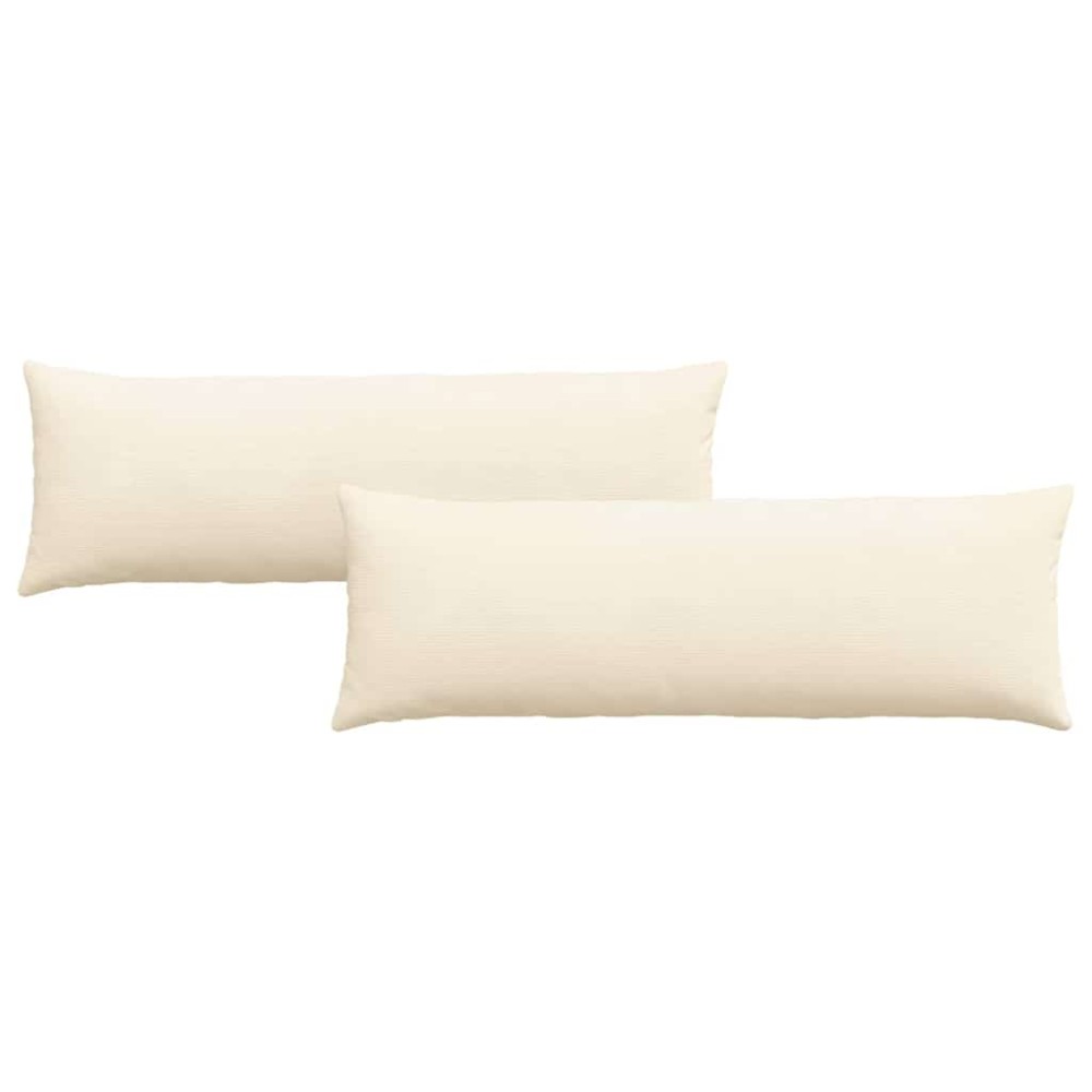 vidaXL Μαξιλάρι Καναπέ 2 pcs Κρεμ 120 x 40 cm Υφασμάτινο Κορντουρά
