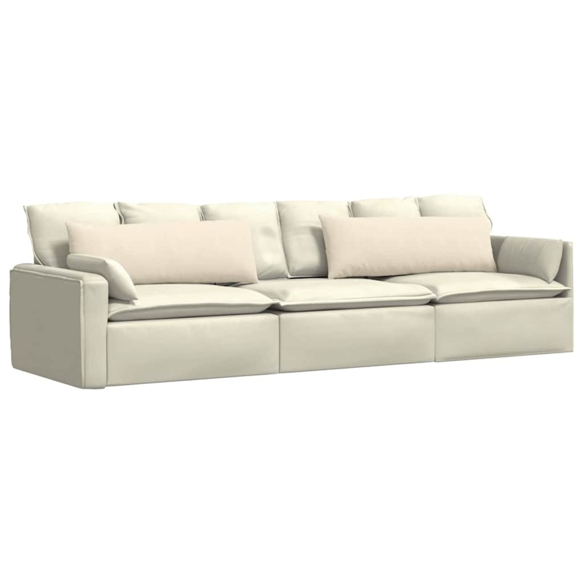 vidaXL Μαξιλάρι Καναπέ 2 pcs Κρεμ 120 x 40 cm Υφασμάτινο Κορντουρά