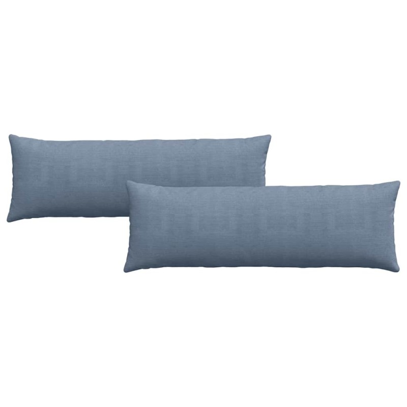 vidaXL Μαξιλάρι Καναπέ 2 pcs Μπλε 120 x 40 cm Υφασμάτινο Κορντουρά
