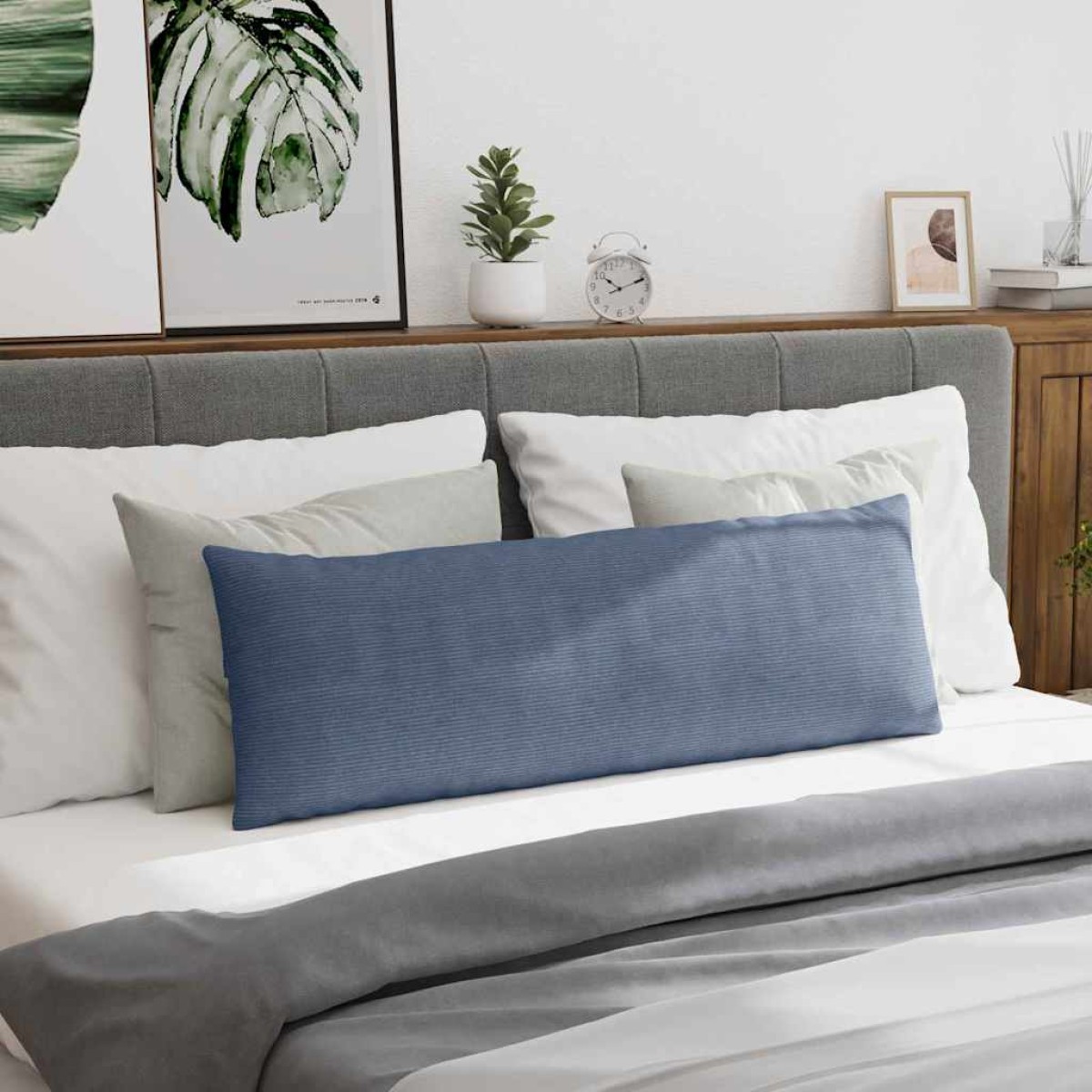 vidaXL Μαξιλάρι Καναπέ 2 pcs Μπλε 120 x 40 cm Υφασμάτινο Κορντουρά