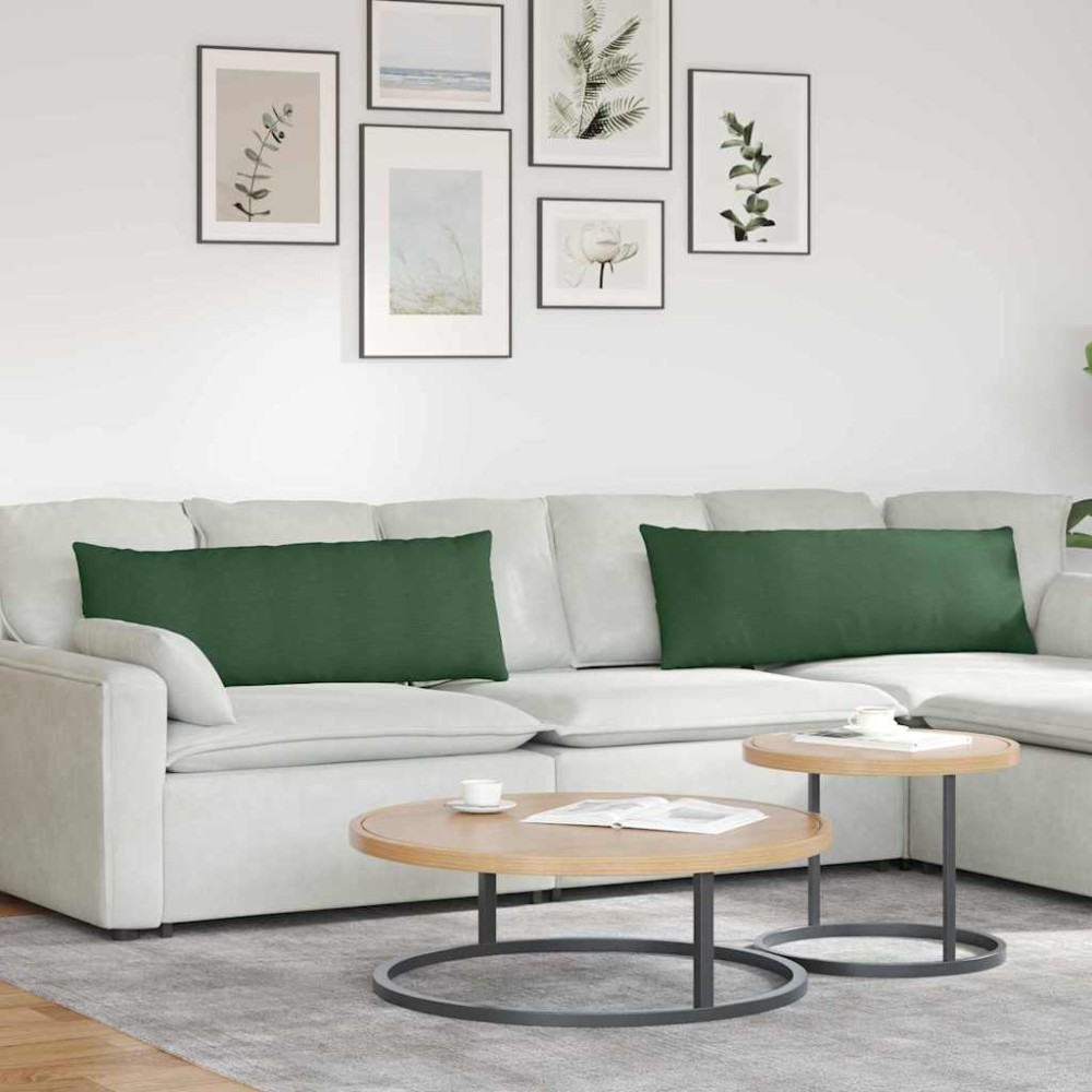 vidaXL Μαξιλάρι Καναπέ 2 pcs Σκούρο Πράσινο 120 x 40 cm