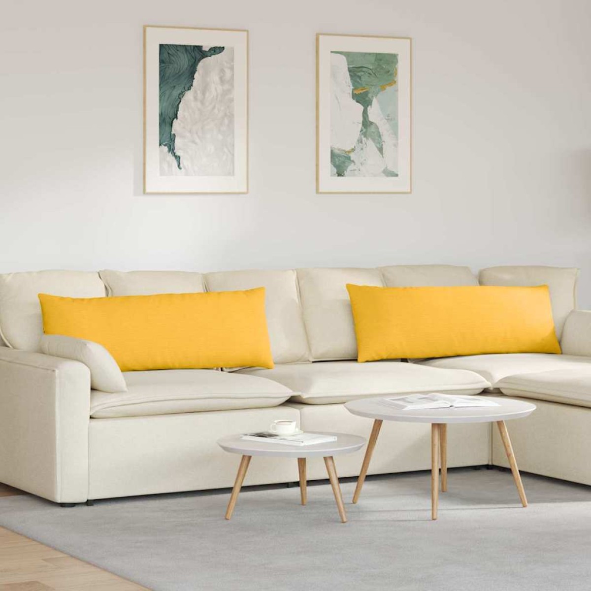 vidaXL Μαξιλάρι Καναπέ 2 pcs Απαλό Κίτρινο 120 x 40 cm