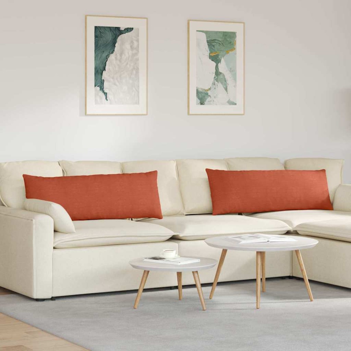 vidaXL Μαξιλάρι Καναπέ 2 pcs Κόκκινο Πορτοκαλί 120 x 40 cm