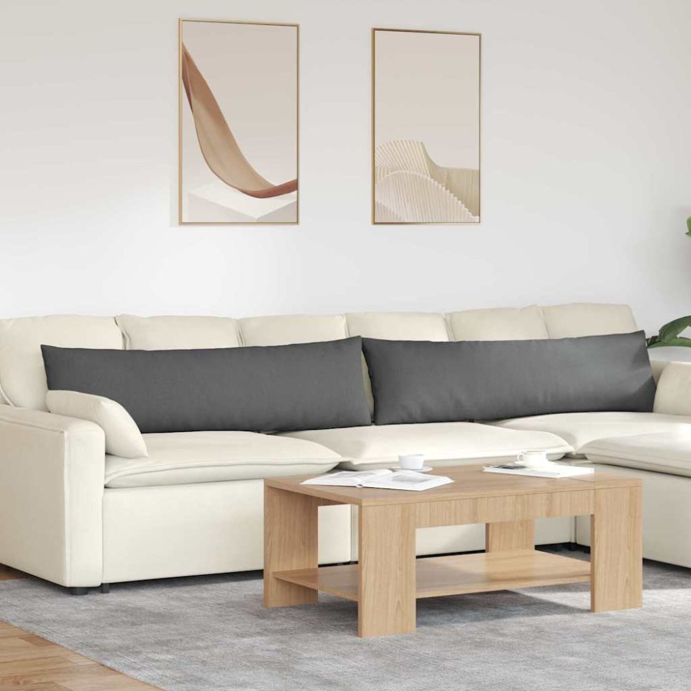 vidaXL Μαξιλάρι Καναπέ 2 τμχ. ύφασμα Σκούρο Γκρι 145 x 40 εκ.