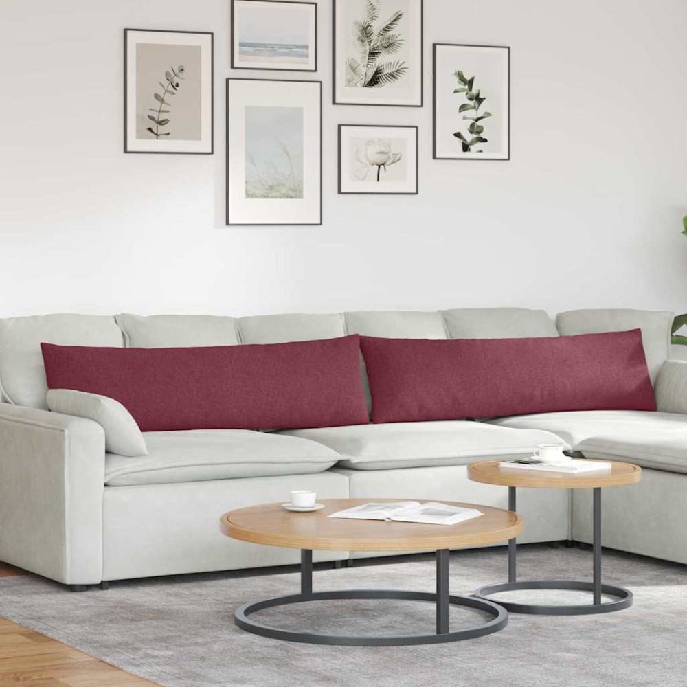 vidaXL Μαξιλάρι Καναπέ 2 τμχ. ύφασμα Κόκκινο 145 x 40 εκ.
