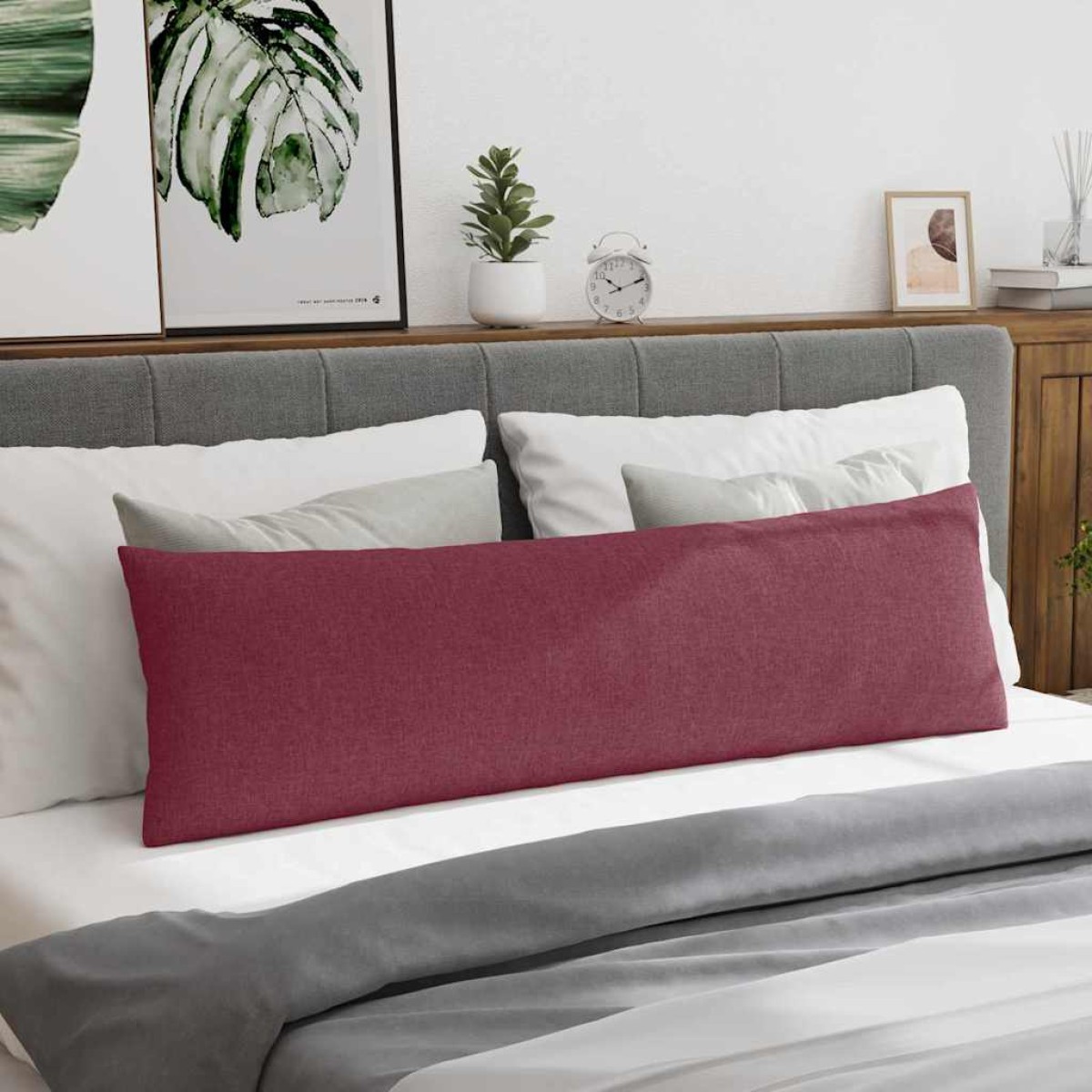 vidaXL Μαξιλάρι Καναπέ 2 τμχ. ύφασμα Κόκκινο 145 x 40 εκ.
