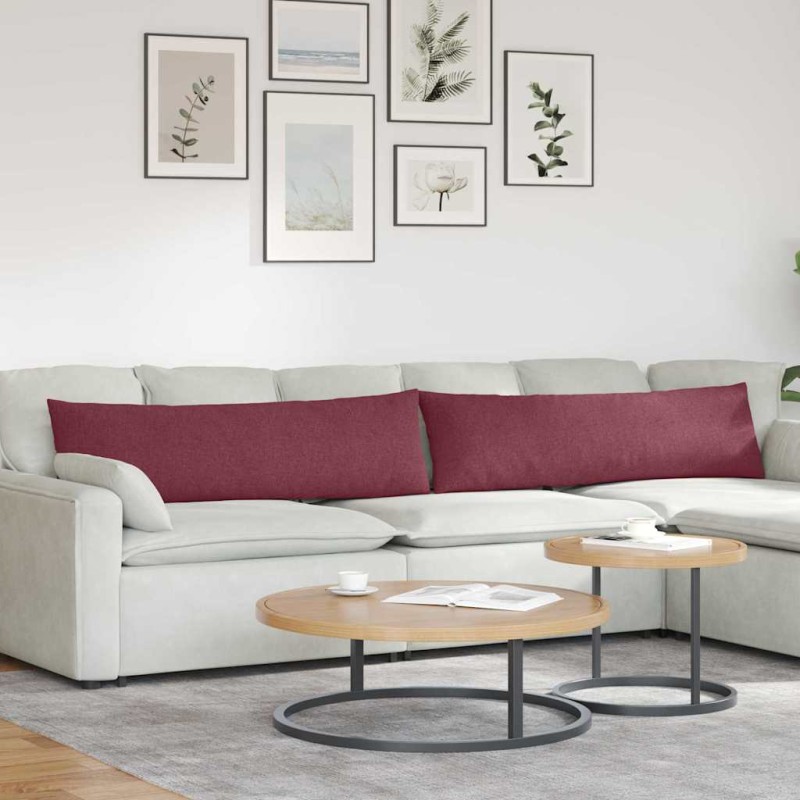 vidaXL Μαξιλάρι Καναπέ 2 τμχ. ύφασμα Κόκκινο 145 x 40 εκ.