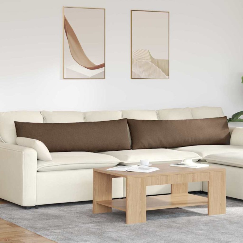 vidaXL Μαξιλάρι Καναπέ 2 τμχ. ύφασμα Καφέ 145 x 40 εκ.