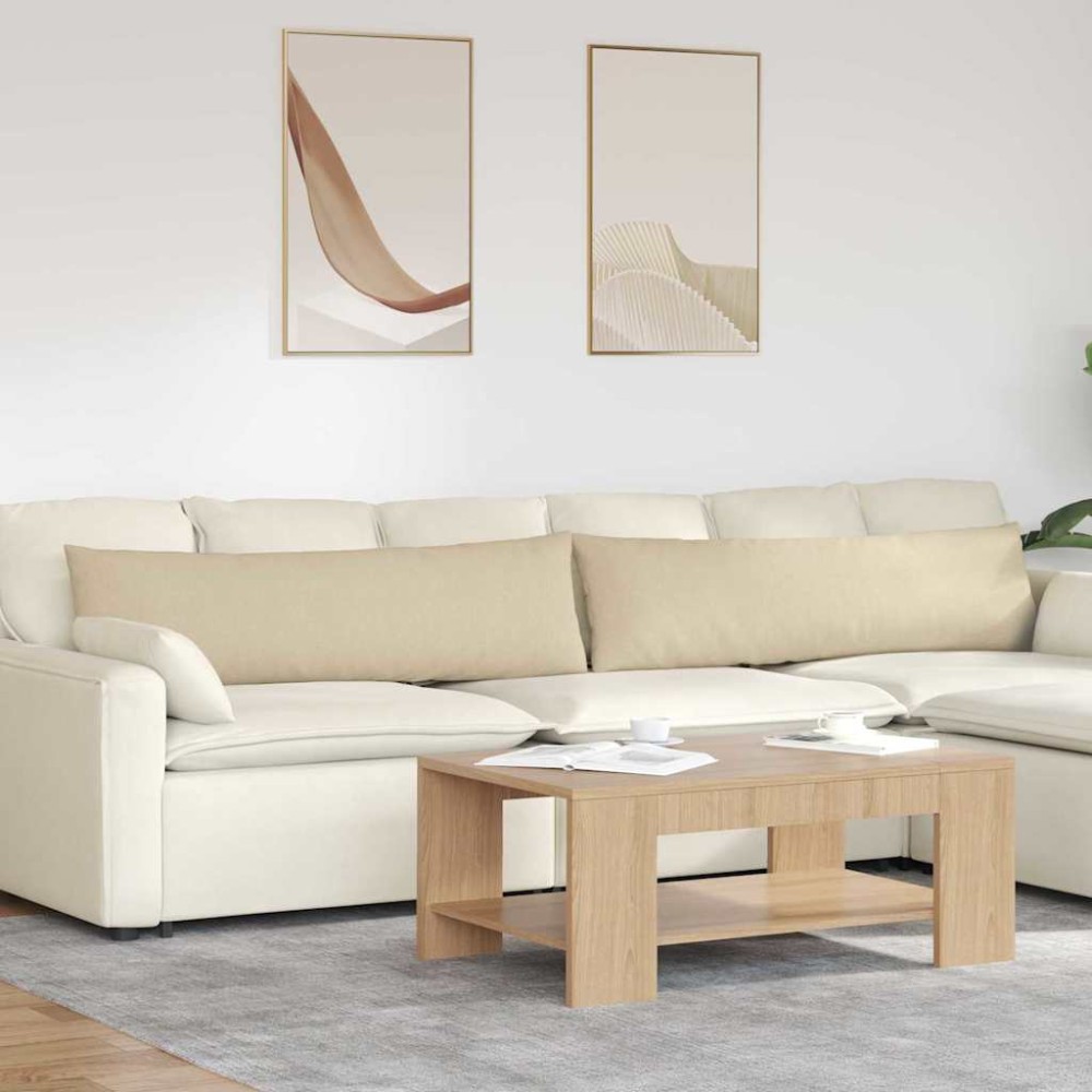 vidaXL Μαξιλάρι Καναπέ 2 τμχ. ύφασμα Κρεμ 145 x 40 εκ.