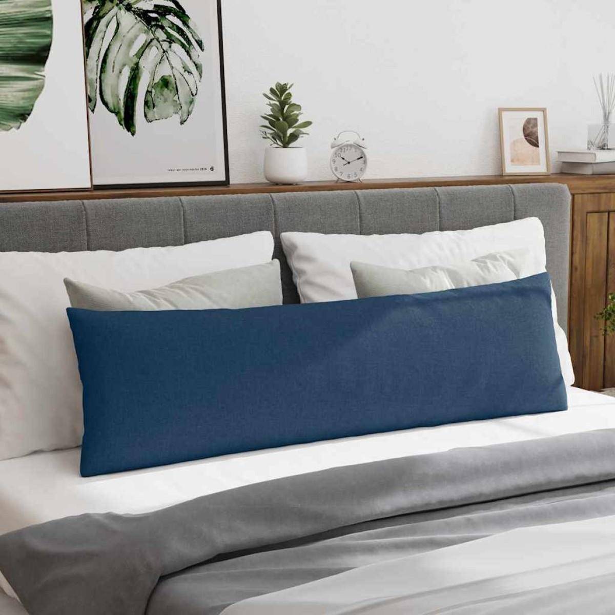 vidaXL Μαξιλάρι Καναπέ 2 τμχ. ύφασμα Μπλε 145 x 40 εκ.