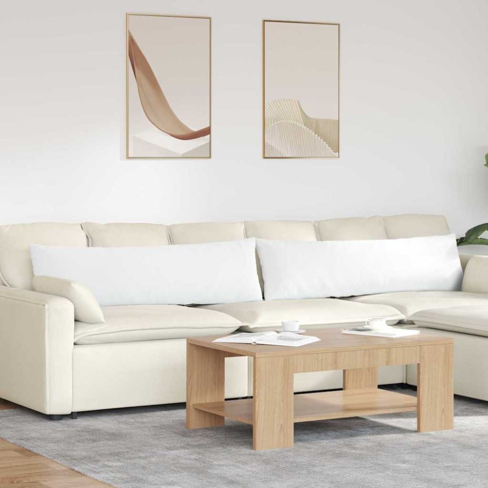 vidaXL Μαξιλάρι Καναπέ 2 τμχ. ύφασμα Λευκό 145 x 40 εκ.